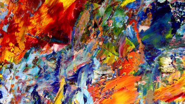 Renkli soyut arkaplan dokusu. Modern motif görsel sanat. Yağlı boya karışımı. Moda el boyama bezi. Duvar dekorasyonu ve Duvar arkaplan resimleri fikri. 