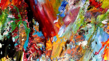 Renkli soyut arkaplan dokusu. Modern motif görsel sanat. Yağlı boya karışımı. Moda el boyama bezi. Duvar dekorasyonu ve Duvar arkaplan resimleri fikri. 