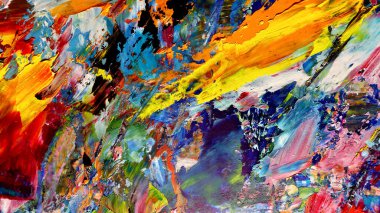 Renkli soyut arkaplan dokusu. Modern motif görsel sanat. Yağlı boya karışımı. Moda el boyama bezi. Duvar dekorasyonu ve Duvar arkaplan resimleri fikri. 