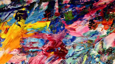 Renkli soyut arkaplan dokusu. Modern motif görsel sanat. Yağlı boya karışımı. Moda el boyama bezi. Duvar dekorasyonu ve Duvar arkaplan resimleri fikri. 