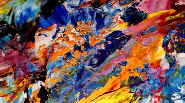 Renkli soyut arkaplan dokusu. Modern motif görsel sanat. Yağlı boya karışımı. Moda el boyama bezi. Duvar dekorasyonu ve Duvar arkaplan resimleri fikri