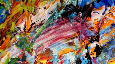 Renkli soyut arkaplan dokusu. Modern motif görsel sanat. Yağlı boya karışımı. Moda el boyama bezi. Duvar dekorasyonu ve Duvar arkaplan resimleri fikri