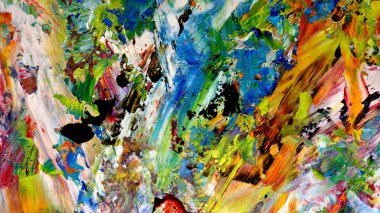Renkli soyut arkaplan dokusu. Modern motif görsel sanat. Yağlı boya karışımı. Moda el boyama bezi. Duvar dekorasyonu ve Duvar arkaplan resimleri fikri