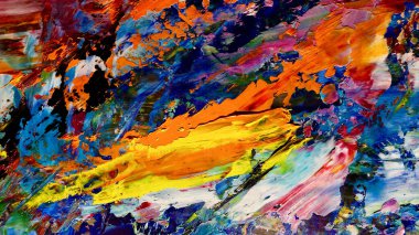 Renkli soyut arkaplan dokusu. Modern motif görsel sanat. Yağlı boya karışımı. Moda el boyama bezi. Duvar dekorasyonu ve Duvar arkaplan resimleri fikri