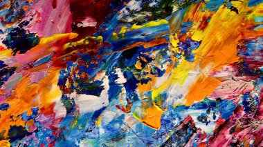 Renkli soyut arkaplan dokusu. Modern motif görsel sanat. Yağlı boya karışımı. Moda el boyama bezi. Duvar dekorasyonu ve Duvar arkaplan resimleri fikri