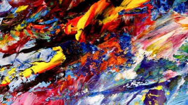 Renkli soyut arkaplan dokusu. Modern motif görsel sanat. Yağlı boya karışımı. Moda el boyama bezi. Duvar dekorasyonu ve Duvar arkaplan resimleri fikri