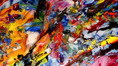 Renkli soyut arkaplan dokusu. Modern motif görsel sanat. Yağlı boya karışımı. Moda el boyama bezi. Duvar dekorasyonu ve Duvar arkaplan resimleri fikri