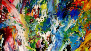 Renkli soyut arkaplan dokusu. Modern motif görsel sanat. Yağlı boya karışımı. Moda el boyama bezi. Duvar dekorasyonu ve Duvar arkaplan resimleri fikri