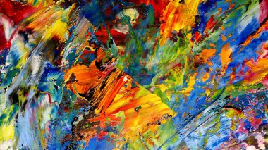 Renkli soyut arkaplan dokusu. Modern motif görsel sanat. Yağlı boya karışımı. Moda el boyama bezi. Duvar dekorasyonu ve Duvar arkaplan resimleri fikri