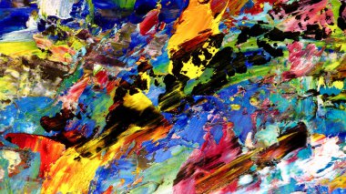 Renkli soyut arkaplan dokusu. Modern motif görsel sanat. Yağlı boya karışımı. Moda el boyama bezi. Duvar dekorasyonu ve Duvar arkaplan resimleri fikri