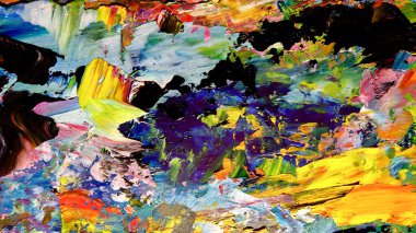 Renkli soyut arkaplan dokusu. Modern motif görsel sanat. Yağlı boya karışımı. Moda el boyama bezi. Duvar dekorasyonu ve Duvar arkaplan resimleri fikri