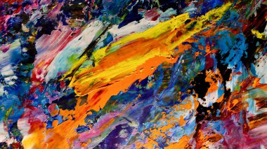 Renkli soyut arkaplan dokusu. Modern motif görsel sanat. Yağlı boya karışımı. Moda el boyama bezi. Duvar dekorasyonu ve Duvar arkaplan resimleri fikri