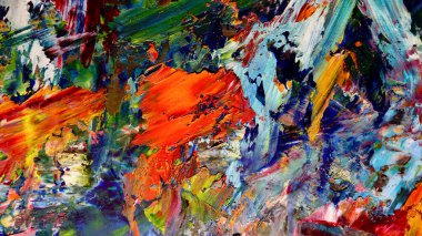 Renkli soyut arkaplan dokusu. Modern motif görsel sanat. Yağlı boya karışımı. Moda el boyama bezi. Duvar dekorasyonu ve Duvar arkaplan resimleri fikri.