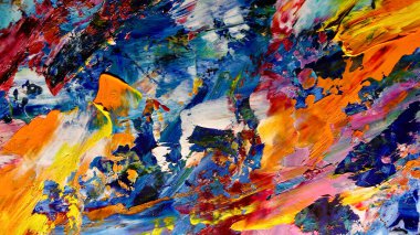 Renkli soyut arkaplan dokusu. Modern motif görsel sanat. Yağlı boya karışımı. Moda el boyama bezi. Duvar dekorasyonu ve Duvar arkaplan resimleri fikri.