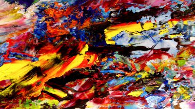 Renkli soyut arkaplan dokusu. Modern motif görsel sanat. Yağlı boya karışımı. Moda el boyama bezi. Duvar dekorasyonu ve Duvar arkaplan resimleri fikri.