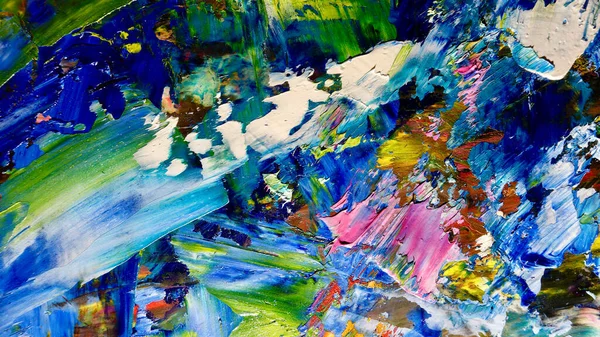 Renkli soyut arkaplan dokusu. Modern motif görsel sanat. Yağlı boya karışımı. Moda el boyama bezi. Duvar dekorasyonu ve Duvar arkaplan resimleri fikri.