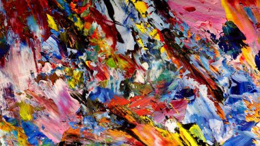 Renkli soyut arkaplan dokusu. Modern motif görsel sanat. Yağlı boya karışımı. Moda el boyama bezi. Duvar dekorasyonu ve Duvar arkaplan resimleri fikri.