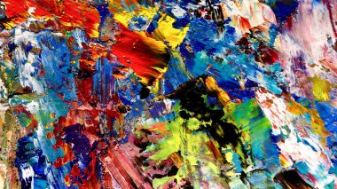 Renkli soyut arkaplan dokusu. Modern motif görsel sanat. Yağlı boya karışımı. Moda el boyama bezi. Duvar dekorasyonu ve Duvar arkaplan resimleri fikri.