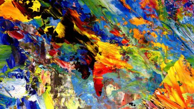 Renkli soyut arkaplan dokusu. Modern motif görsel sanat. Yağlı boya karışımı. Moda el boyama bezi. Duvar dekorasyonu ve Duvar arkaplan resimleri fikri.