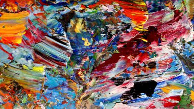 Renkli soyut arkaplan dokusu. Modern motif görsel sanat. Yağlı boya karışımı. Moda el boyama bezi. Duvar dekorasyonu ve Duvar arkaplan resimleri fikri.