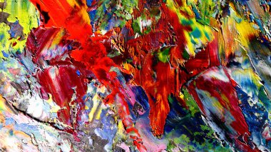 Renkli soyut arkaplan dokusu. Modern motif görsel sanat. Yağlı boya karışımı. Moda el boyama bezi. Duvar dekorasyonu ve Duvar arkaplan resimleri fikri.