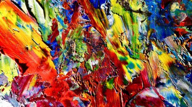 Renkli soyut arkaplan dokusu. Modern motif görsel sanat. Yağlı boya karışımı. Moda el boyama bezi. Duvar dekorasyonu ve Duvar arkaplan resimleri fikri.