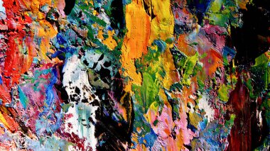 Renkli soyut arkaplan dokusu. Modern motif görsel sanat. Yağlı boya karışımı. Moda el boyama bezi. Duvar dekorasyonu ve Duvar arkaplan resimleri fikri.