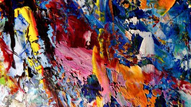 Renkli soyut arkaplan dokusu. Modern motif görsel sanat. Yağlı boya karışımı. Moda el boyama bezi. Duvar dekorasyonu ve Duvar arkaplan resimleri fikri.