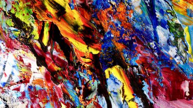 Renkli soyut arkaplan dokusu. Modern motif görsel sanat. Yağlı boya karışımı. Moda el boyama bezi. Duvar dekorasyonu ve Duvar arkaplan resimleri fikri.