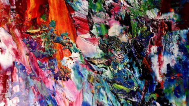 Renkli soyut arkaplan dokusu. Modern motif görsel sanat. Yağlı boya karışımı. Moda el boyama bezi. Duvar dekorasyonu ve Duvar arkaplan resimleri fikri.