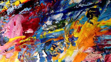 Renkli soyut arkaplan dokusu. Modern motif görsel sanat. Yağlı boya karışımı. Moda el boyama bezi. Duvar dekorasyonu ve Duvar arkaplan resimleri fikri.