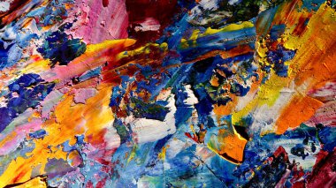 Renkli soyut arkaplan dokusu. Modern motif görsel sanat. Yağlı boya karışımı. Moda el boyama bezi. Duvar dekorasyonu ve Duvar arkaplan resimleri fikri. 