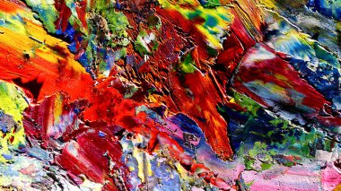 Renkli soyut arkaplan dokusu. Modern motif görsel sanat. Yağlı boya karışımı. Moda el boyama bezi. Duvar dekorasyonu ve Duvar arkaplan resimleri fikri. 