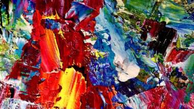 Renkli soyut arkaplan dokusu. Modern motif görsel sanat. Yağlı boya karışımı. Moda el boyama bezi. Duvar dekorasyonu ve Duvar arkaplan resimleri fikri. 