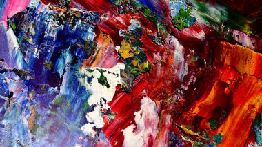 Renkli soyut arkaplan dokusu. Modern motif görsel sanat. Yağlı boya karışımı. Moda el boyama bezi. Duvar dekorasyonu ve Duvar arkaplan resimleri fikri. 