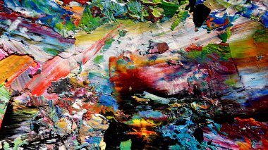 Renkli soyut arkaplan dokusu. Modern motif görsel sanat. Yağlı boya karışımı. Moda el boyama bezi. Duvar dekorasyonu ve Duvar arkaplan resimleri fikri. 