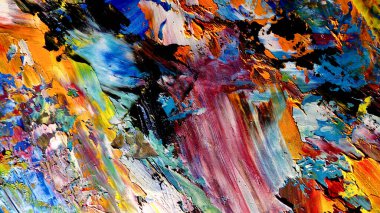 Renkli soyut arkaplan dokusu. Modern motif görsel sanat. Yağlı boya karışımı. Moda el boyama bezi. Duvar dekorasyonu ve Duvar arkaplan resimleri fikri. 