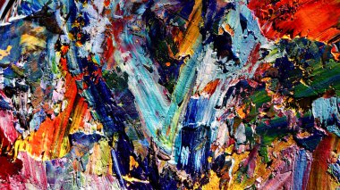 Renkli soyut arkaplan dokusu. Modern motif görsel sanat. Yağlı boya karışımı. Moda el boyama bezi. Duvar dekorasyonu ve Duvar arkaplan resimleri fikri. 