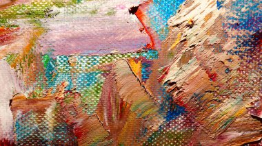  Renk dokusu. Tuvale elle çizilmiş yağlı boya resim. Soyut sanat geçmişi. Modern, çağdaş sanat. Renkli tuval. Duvar dekoru arkaplanı