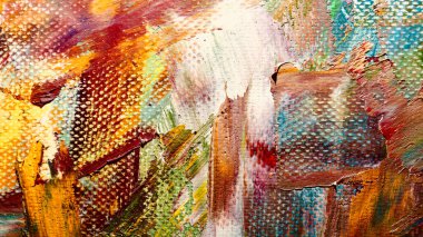 Renk dokusu. Tuvale elle çizilmiş yağlı boya resim. Soyut sanat geçmişi. Modern, çağdaş sanat. Renkli tuval. Duvar dekoru arkaplanı