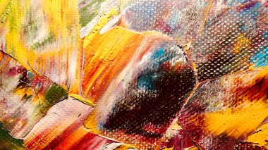 Renk dokusu. Tuvale elle çizilmiş yağlı boya resim. Soyut sanat geçmişi. Modern, çağdaş sanat. Renkli tuval. Duvar dekoru arkaplanı