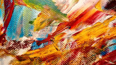 Renk dokusu. Tuvale elle çizilmiş yağlı boya resim. Soyut sanat geçmişi. Modern, çağdaş sanat. Renkli tuval. Duvar dekoru arkaplanı
