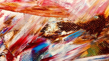 Renk dokusu. Tuvale elle çizilmiş yağlı boya resim. Soyut sanat geçmişi. Modern, çağdaş sanat. Renkli tuval. Duvar dekoru arkaplanı