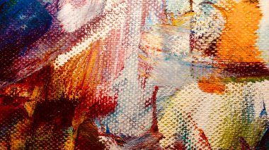 Renk dokusu. Tuvale elle çizilmiş yağlı boya resim. Soyut sanat geçmişi. Modern, çağdaş sanat. Renkli tuval. Duvar dekoru arkaplanı