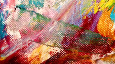 Renk dokusu. Tuvale elle çizilmiş yağlı boya resim. Soyut sanat geçmişi. Modern, çağdaş sanat. Renkli tuval. Duvar dekoru arkaplanı