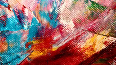 Renk dokusu. Tuvale elle çizilmiş yağlı boya resim. Soyut sanat geçmişi. Modern, çağdaş sanat. Renkli tuval. Duvar dekoru arkaplanı