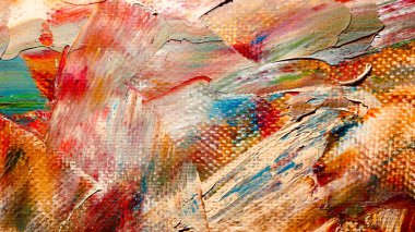 Renk dokusu. Tuvale elle çizilmiş yağlı boya resim. Soyut sanat geçmişi. Modern, çağdaş sanat. Renkli tuval. Duvar dekoru arkaplanı