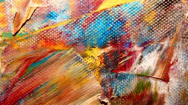 Renk dokusu. Tuvale elle çizilmiş yağlı boya resim. Soyut sanat geçmişi. Modern, çağdaş sanat. Renkli tuval. Duvar dekoru arkaplanı