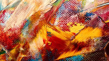 Renk dokusu. Tuvale elle çizilmiş yağlı boya resim. Soyut sanat geçmişi. Modern, çağdaş sanat. Renkli tuval. Duvar dekoru arkaplanı