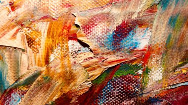 Renk dokusu. Tuvale elle çizilmiş yağlı boya resim. Soyut sanat geçmişi. Modern, çağdaş sanat. Renkli tuval. Duvar dekoru arkaplanı